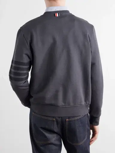 Thom Browne 4-Bar Stripe Cotton-Jersey Sweatshirt - Men | Thumbnail 4 Thom Browne 4-Bar Stripe Cotton-Jersey Sweatshirt - Men | Thumbnail 4