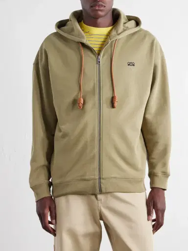 Loewe Anagram-Embroidered Cotton-Jersey Zip-Up Hoodie - Men | Thumbnail 3 Loewe Anagram-Embroidered Cotton-Jersey Zip-Up Hoodie - Men | Thumbnail 3