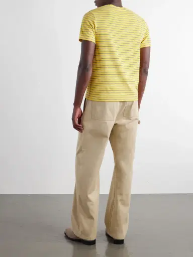 Loewe Logo-Embroidered Striped Cotton-Blend Terry T-Shirt - Men | Thumbnail 4 Loewe Logo-Embroidered Striped Cotton-Blend Terry T-Shirt - Men | Thumbnail 4