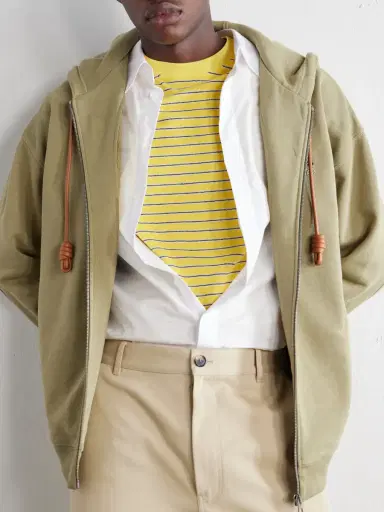 Loewe Logo-Embroidered Striped Cotton-Blend Terry T-Shirt - Men | Thumbnail 5 Loewe Logo-Embroidered Striped Cotton-Blend Terry T-Shirt - Men | Thumbnail 5