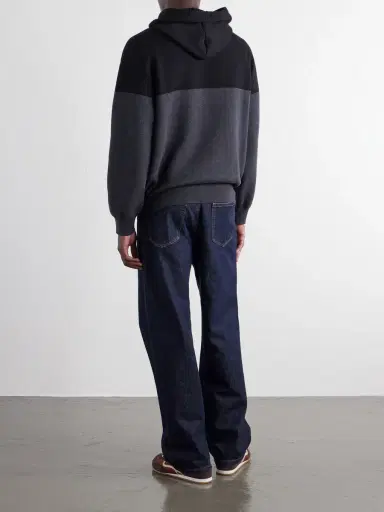 Loewe Anagram-Embossed Leather-Trimmed Cotton-Jersey Hoodie - Men | Thumbnail 4 Loewe Anagram-Embossed Leather-Trimmed Cotton-Jersey Hoodie - Men | Thumbnail 4