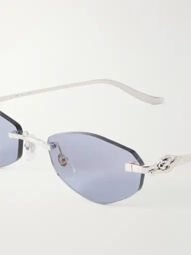 Cartier Eyewear Panthère de Cartier Round-Frame Silver-Tone Sunglasses - Men | Thumbnail 3 Cartier Eyewear Panthère de Cartier Round-Frame Silver-Tone Sunglasses - Men | Thumbnail 3
