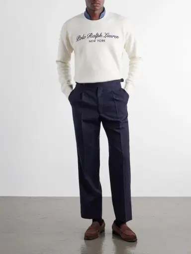Polo Ralph Lauren Logo-Embroidered Wool and Cotton-Blend Sweater - Men | Thumbnail 2 Polo Ralph Lauren Logo-Embroidered Wool and Cotton-Blend Sweater - Men | Thumbnail 2