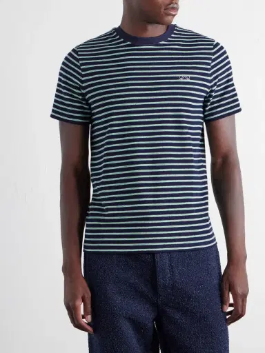 Loewe Logo-Embroidered Striped Cotton-Blend Terry T-Shirt - Men | Thumbnail 3 Loewe Logo-Embroidered Striped Cotton-Blend Terry T-Shirt - Men | Thumbnail 3