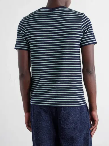 Loewe Logo-Embroidered Striped Cotton-Blend Terry T-Shirt - Men | Thumbnail 4 Loewe Logo-Embroidered Striped Cotton-Blend Terry T-Shirt - Men | Thumbnail 4