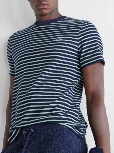 Loewe Logo-Embroidered Striped Cotton-Blend Terry T-Shirt - Men | Thumbnail 5 Loewe Logo-Embroidered Striped Cotton-Blend Terry T-Shirt - Men | Thumbnail 5