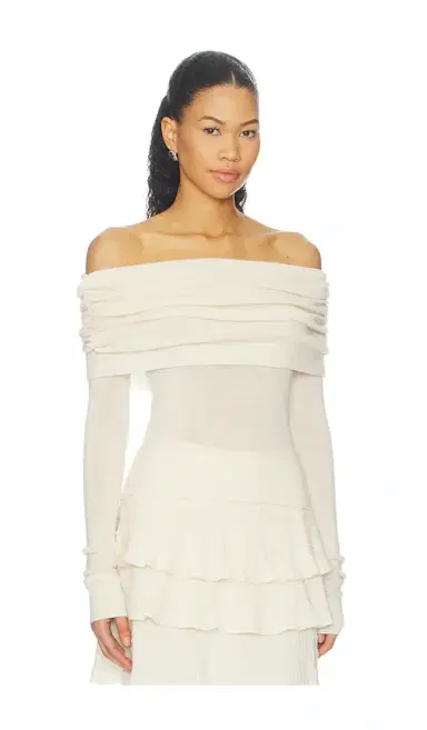susana monaco Light Merino Off Shoulder Sweater | Thumbnail 2 susana monaco Light Merino Off Shoulder Sweater | Thumbnail 2