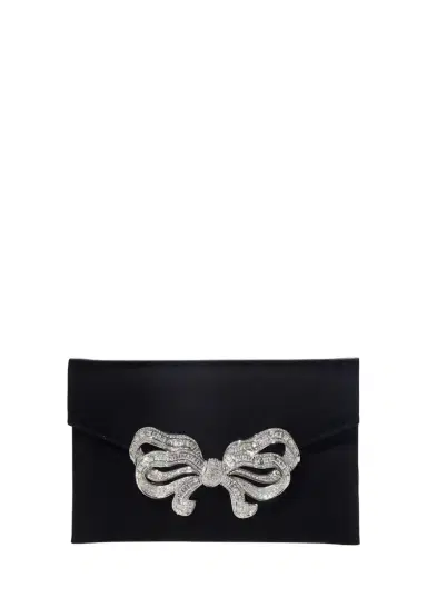 Judith Leiber Couture Crystal Bow Satin Envelope Clutch Bag | Thumbnail 1 Judith Leiber Couture Crystal Bow Satin Envelope Clutch Bag | Thumbnail 1