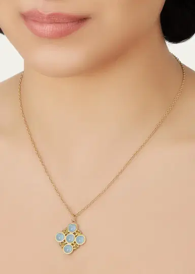 L. Klein 18k Gold Bubbles Aquamarine Pendant Necklace | Thumbnail 2 L. Klein 18k Gold Bubbles Aquamarine Pendant Necklace | Thumbnail 2
