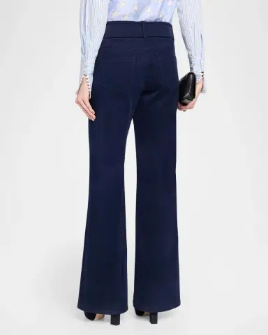 Maison Common Belted Cotton Flared Trousers | Thumbnail 3 Maison Common Belted Cotton Flared Trousers | Thumbnail 3