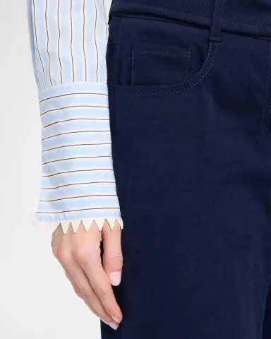 Maison Common Belted Cotton Flared Trousers | Thumbnail 5 Maison Common Belted Cotton Flared Trousers | Thumbnail 5