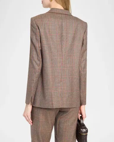 Maison Common Embroidered Glen Plaid Single-Breasted Jacket | Thumbnail 3 Maison Common Embroidered Glen Plaid Single-Breasted Jacket | Thumbnail 3