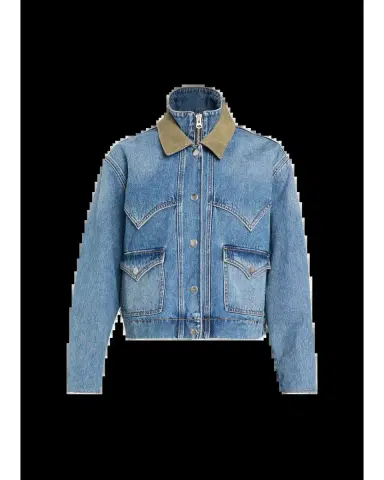 Veronica Beard Wegner Layered Corduroy-Collar Denim Jacket | Thumbnail 2 Veronica Beard Wegner Layered Corduroy-Collar Denim Jacket | Thumbnail 2