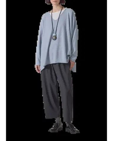 Eskandar A-Line V-Neck Sweater - Long Length | Thumbnail 2 Eskandar A-Line V-Neck Sweater - Long Length | Thumbnail 2