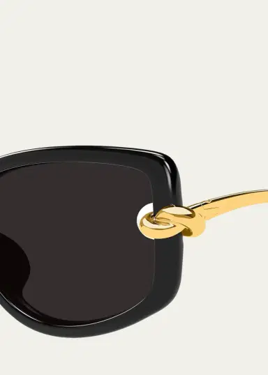 Bottega Veneta Temple Knot Rectangular Sunglasses | Thumbnail 3 Bottega Veneta Temple Knot Rectangular Sunglasses | Thumbnail 3