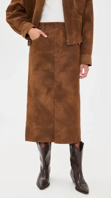 ISABEL MARANT ÉTOILE Bisane Faux Suede Skirt Brown | Thumbnail 2 ISABEL MARANT ÉTOILE Bisane Faux Suede Skirt Brown | Thumbnail 2