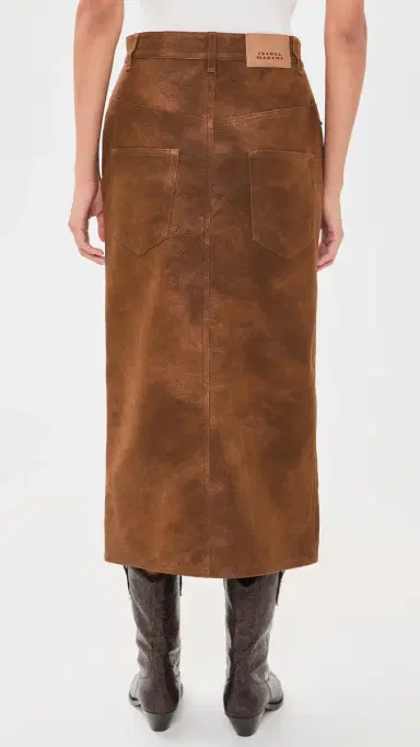 ISABEL MARANT ÉTOILE Bisane Faux Suede Skirt Brown | Thumbnail 3 ISABEL MARANT ÉTOILE Bisane Faux Suede Skirt Brown | Thumbnail 3