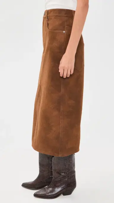 ISABEL MARANT ÉTOILE Bisane Faux Suede Skirt Brown | Thumbnail 4 ISABEL MARANT ÉTOILE Bisane Faux Suede Skirt Brown | Thumbnail 4