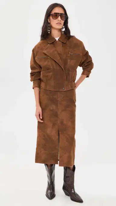 ISABEL MARANT ÉTOILE Bisane Faux Suede Skirt Brown | Thumbnail 5 ISABEL MARANT ÉTOILE Bisane Faux Suede Skirt Brown | Thumbnail 5
