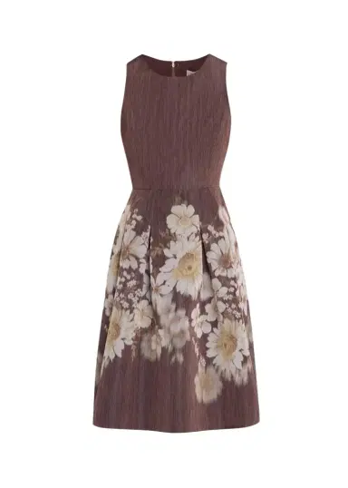 Rickie Freeman for Teri Jon Pleated Floral-Print Mikado Dress | Thumbnail 1 Rickie Freeman for Teri Jon Pleated Floral-Print Mikado Dress | Thumbnail 1
