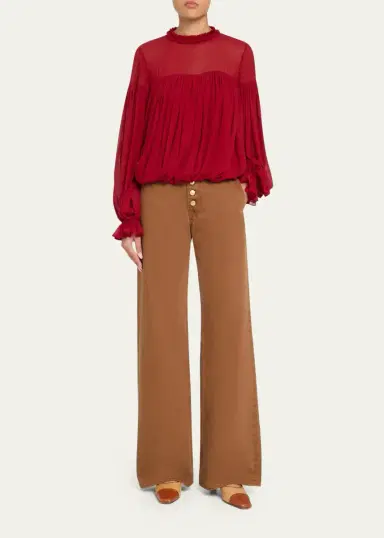 Ulla Johnson Pearl Silk Chiffon Blouse | Thumbnail 2 Ulla Johnson Pearl Silk Chiffon Blouse | Thumbnail 2