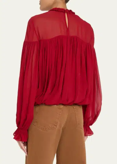 Ulla Johnson Pearl Silk Chiffon Blouse | Thumbnail 3 Ulla Johnson Pearl Silk Chiffon Blouse | Thumbnail 3