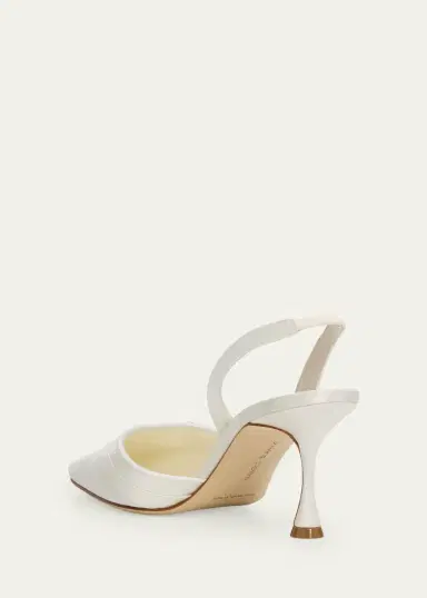 Manolo Blahnik 70mm Zutoslipla Satin Embellished-Buckle Slingback Pumps | Thumbnail 2 Manolo Blahnik 70mm Zutoslipla Satin Embellished-Buckle Slingback Pumps | Thumbnail 2