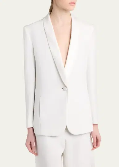 Giorgio Armani Slit-Cuff Single-Breasted Blazer | Thumbnail 4 Giorgio Armani Slit-Cuff Single-Breasted Blazer | Thumbnail 4