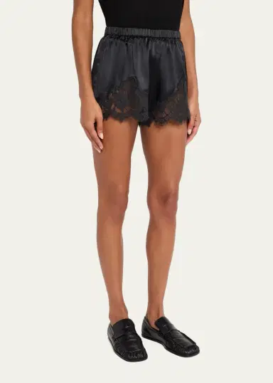 RE/DONE Jennie Lace-Trim Satin Shorts | Thumbnail 4 RE/DONE Jennie Lace-Trim Satin Shorts | Thumbnail 4
