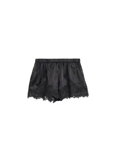 RE/DONE Jennie Lace-Trim Satin Shorts | Thumbnail 1 RE/DONE Jennie Lace-Trim Satin Shorts | Thumbnail 1