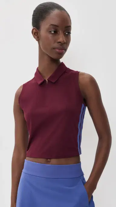 Adidas Golf Beyond Crop Polo Tank aroon | Thumbnail 2 Adidas Golf Beyond Crop Polo Tank aroon | Thumbnail 2