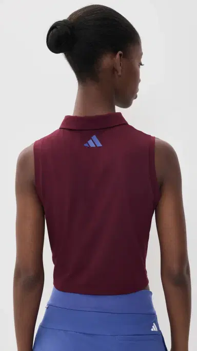 Adidas Golf Beyond Crop Polo Tank aroon | Thumbnail 3 Adidas Golf Beyond Crop Polo Tank aroon | Thumbnail 3