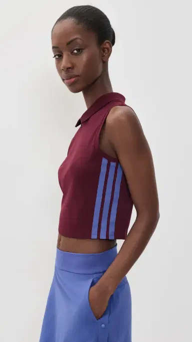 Adidas Golf Beyond Crop Polo Tank aroon | Thumbnail 4 Adidas Golf Beyond Crop Polo Tank aroon | Thumbnail 4