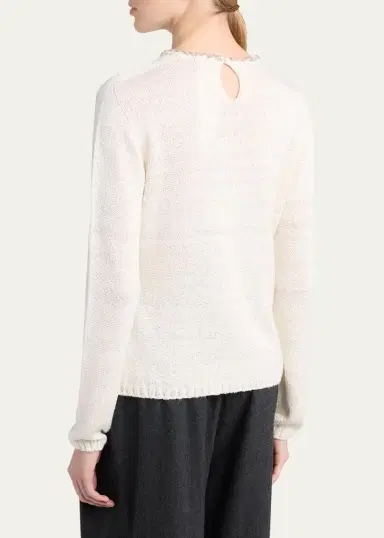 Giorgio Armani Silk Knit Beaded Crewneck Sweater | Thumbnail 3 Giorgio Armani Silk Knit Beaded Crewneck Sweater | Thumbnail 3