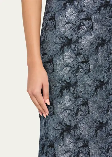 Rickie Freeman for Teri Jon 3D Floral Metallic Jacquard Column Gown | Thumbnail 5 Rickie Freeman for Teri Jon 3D Floral Metallic Jacquard Column Gown | Thumbnail 5