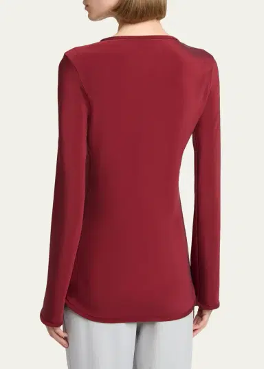 Giorgio Armani Long-Sleeve Silk Stretch Shirt | Thumbnail 3 Giorgio Armani Long-Sleeve Silk Stretch Shirt | Thumbnail 3
