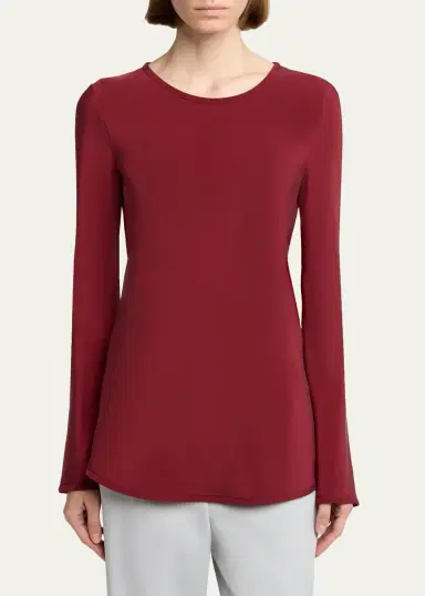 Giorgio Armani Long-Sleeve Silk Stretch Shirt | Thumbnail 4 Giorgio Armani Long-Sleeve Silk Stretch Shirt | Thumbnail 4