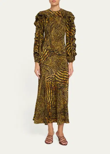 Ulla Johnson Sabrina Long-Sleeve Silk Maxi Dress | Thumbnail 2 Ulla Johnson Sabrina Long-Sleeve Silk Maxi Dress | Thumbnail 2