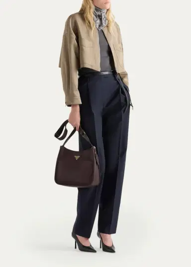 Prada Medium Daino Soft Leather Hobo Crossbody Bag | Thumbnail 8 Prada Medium Daino Soft Leather Hobo Crossbody Bag | Thumbnail 8