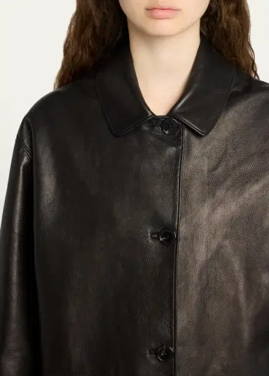 The Row Donata Leather Single-Breasted Coat | Thumbnail 5 The Row Donata Leather Single-Breasted Coat | Thumbnail 5