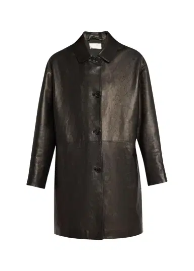 The Row Donata Leather Single-Breasted Coat | Thumbnail 1 The Row Donata Leather Single-Breasted Coat | Thumbnail 1