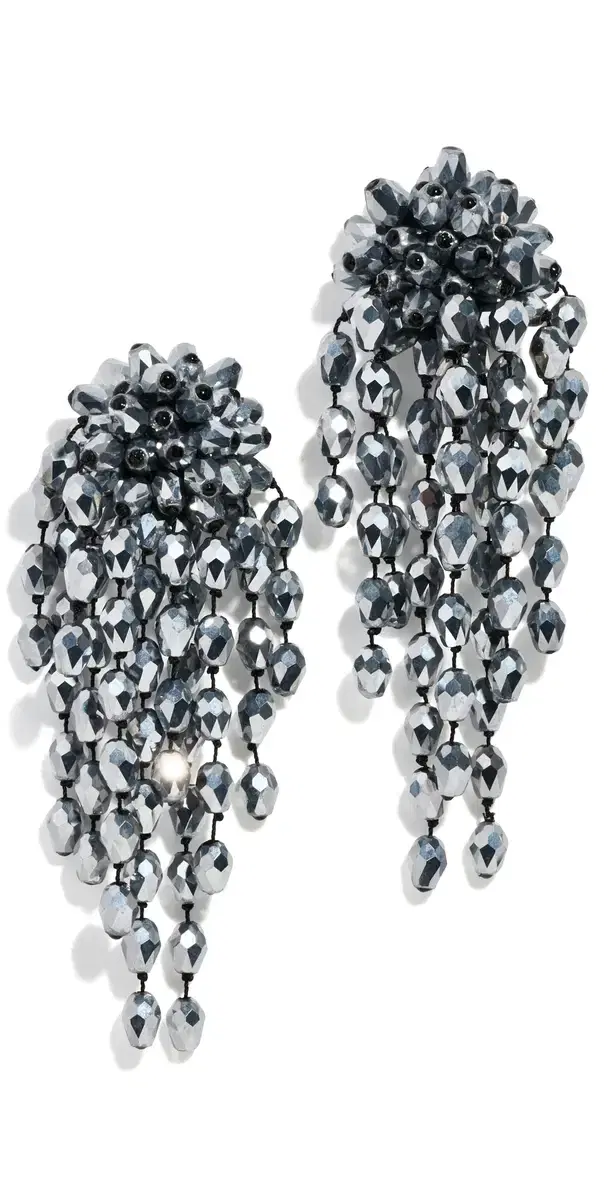 Clip On Earrings Anthracite/Silver One Size Clip On Earrings Anthracite/Silver One Size