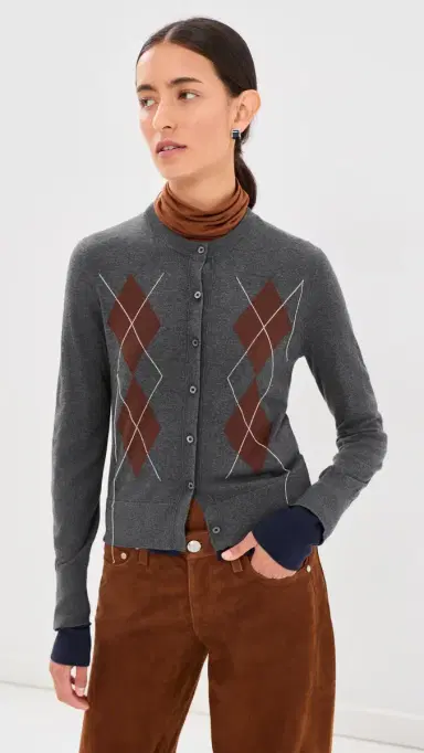 Acne Studios Double-ayered Cardigan Dark Grey/Multi | Thumbnail 3 Acne Studios Double-ayered Cardigan Dark Grey/Multi | Thumbnail 3