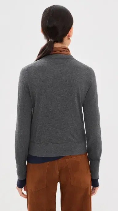 Acne Studios Double-ayered Cardigan Dark Grey/Multi | Thumbnail 4 Acne Studios Double-ayered Cardigan Dark Grey/Multi | Thumbnail 4
