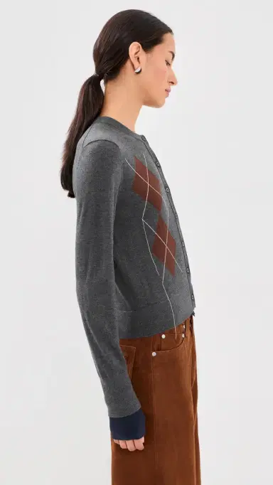 Acne Studios Double-ayered Cardigan Dark Grey/Multi | Thumbnail 5 Acne Studios Double-ayered Cardigan Dark Grey/Multi | Thumbnail 5