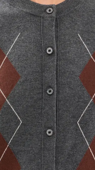 Acne Studios Double-ayered Cardigan Dark Grey/Multi | Thumbnail 6 Acne Studios Double-ayered Cardigan Dark Grey/Multi | Thumbnail 6