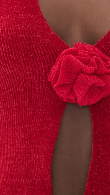 With Jean Rose Knit Top Red | Thumbnail 6 With Jean Rose Knit Top Red | Thumbnail 6