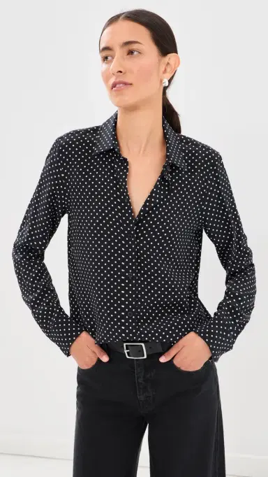 Nili Lotan Gaia lim Button Down Shirt Polka Dot | Thumbnail 2 Nili Lotan Gaia lim Button Down Shirt Polka Dot | Thumbnail 2