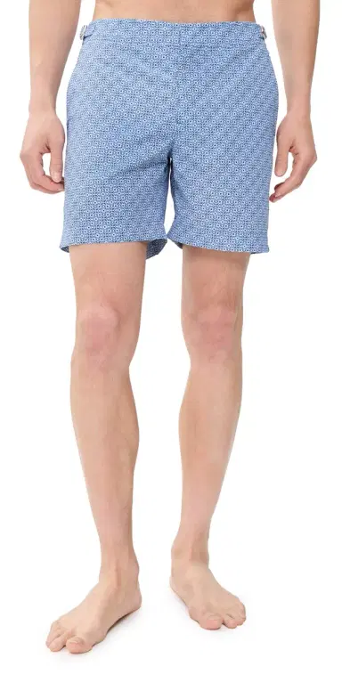 Orlebar Brown Bulldog Portico Swim Trunks 5.5 Aero Blue | Thumbnail 1 Orlebar Brown Bulldog Portico Swim Trunks 5.5 Aero Blue | Thumbnail 1
