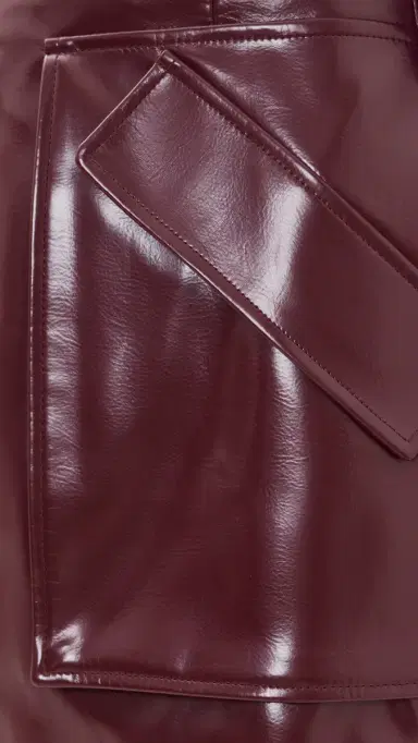 Aknvas Cherry Faux Leather Skirt Burgundy | Thumbnail 6 Aknvas Cherry Faux Leather Skirt Burgundy | Thumbnail 6